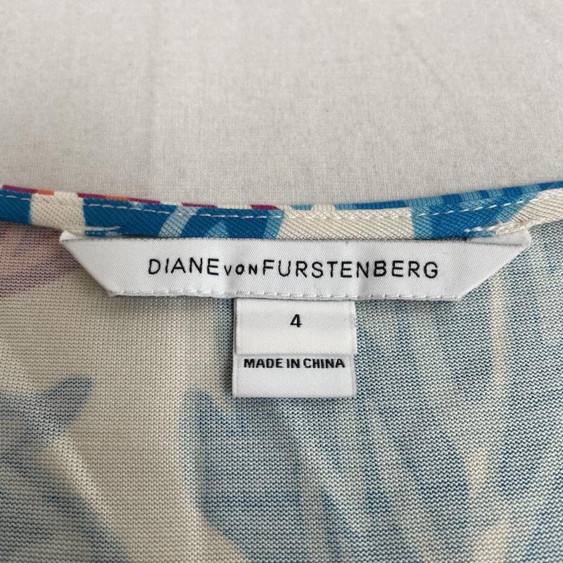 ダイアンフォンファステンバーグ DIANE von FURSTENBERG ワンピース ひざ丈スカート シルク ストレッチ ドレス シルク ニット フローラル マルチプリント ワンピース 4 花柄 X 総柄 X プリント マルチカラー / マルチカラー / multicolor レディース USED 古着 中古 50142634