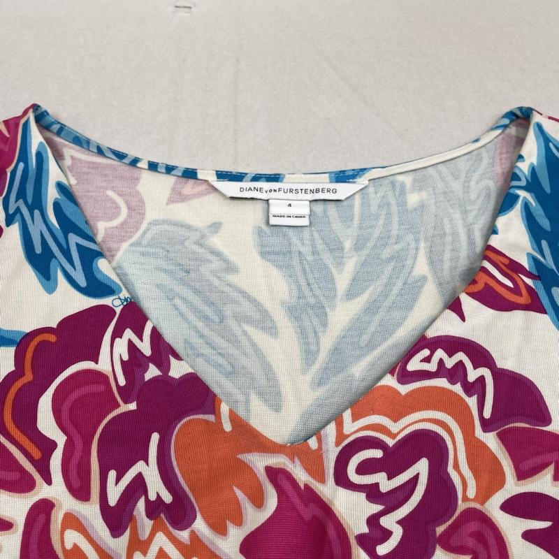 ダイアンフォンファステンバーグ DIANE von FURSTENBERG ワンピース ひざ丈スカート シルク ストレッチ ドレス シルク ニット フローラル マルチプリント ワンピース 4 花柄 X 総柄 X プリント マルチカラー / マルチカラー / multicolor レディース USED 古着 中古 50142634
