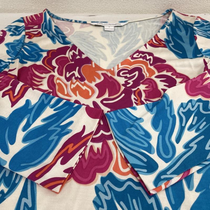 ダイアンフォンファステンバーグ DIANE von FURSTENBERG ワンピース ひざ丈スカート シルク ストレッチ ドレス シルク ニット フローラル マルチプリント ワンピース 4 花柄 X 総柄 X プリント マルチカラー / マルチカラー / multicolor レディース USED 古着 中古 50142634