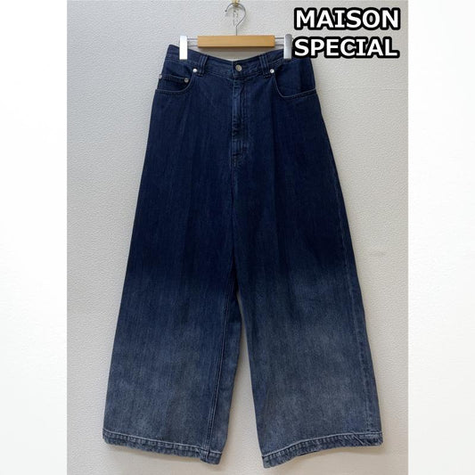 メゾンスペシャル MAISON SPECIAL ボトムス ボトムス 11231461220 Hyper Wide Denim Baggy Pants ハイパー ワイド デニム バギー パンツ グラデーション インディゴ 1 メンズ USED 古着 中古 50142641
