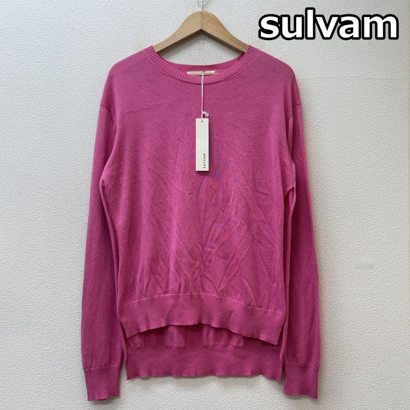 サルバム sulvam ニット、セーター 長袖 SD-K02-700 サイドスリット クルーネック 薄手 ニット セーター 桃色 ピンク M 桃 / ピンク / pink メンズ USED 古着 中古 50142652
