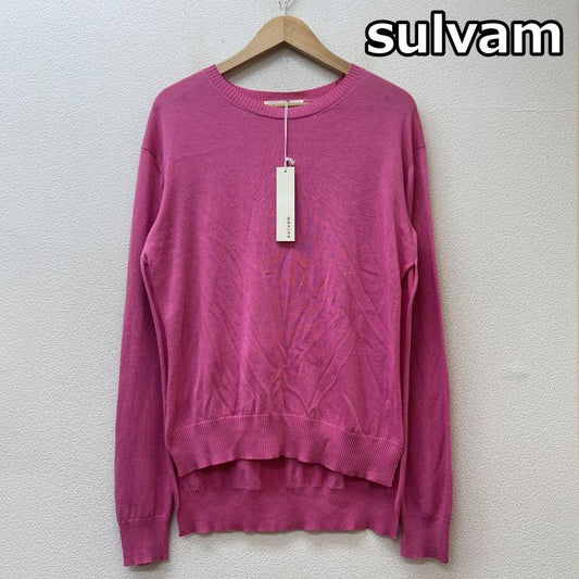 サルバム sulvam ニット、セーター 長袖 SD-K02-700 サイドスリット クルーネック 薄手 ニット セーター 桃色 ピンク M 桃 / ピンク / pink メンズ USED 古着 中古 50142652