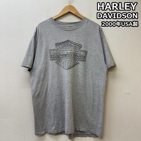 ハーレーダビッドソン Harley-Davidson Tシャツ 半袖 2000年 USA製 De-lux Merchandise表記 タコマ ワシントン ロゴ プリント クルーネック Tシャツ 灰色 グレー XL 灰 / グレー / gray メンズ USED 古着 中古 50142654