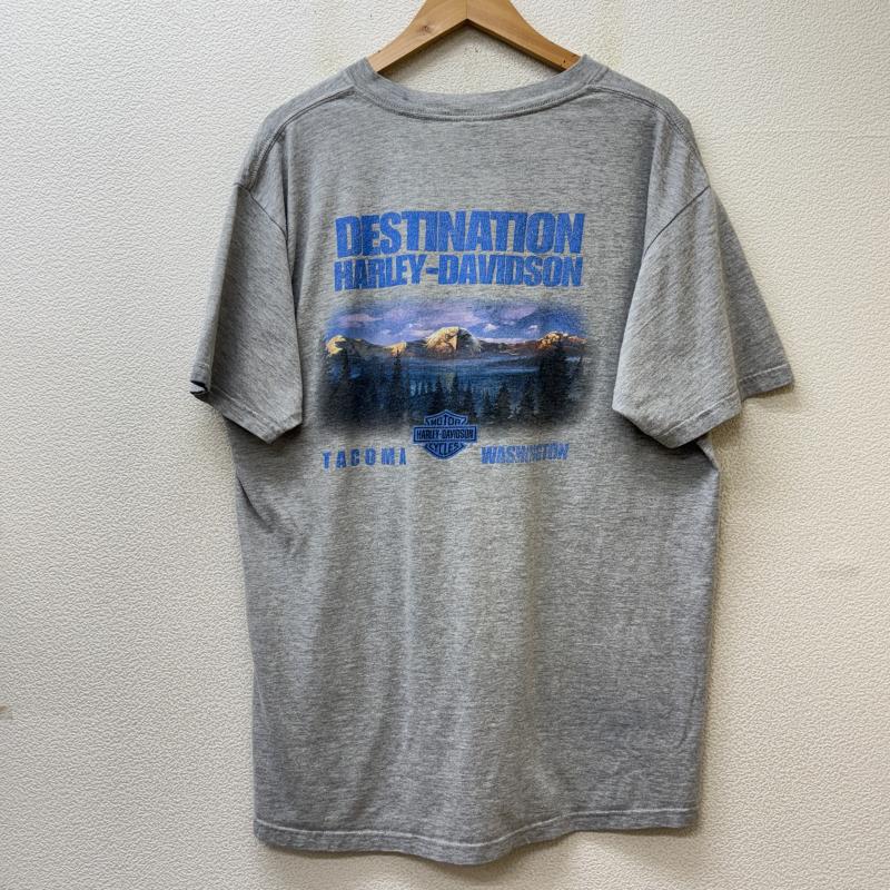 ハーレーダビッドソン Harley-Davidson Tシャツ 半袖 2000年 USA製 De-lux Merchandise表記 タコマ ワシントン ロゴ プリント クルーネック Tシャツ 灰色 グレー XL 灰 / グレー / gray メンズ USED 古着 中古 50142654