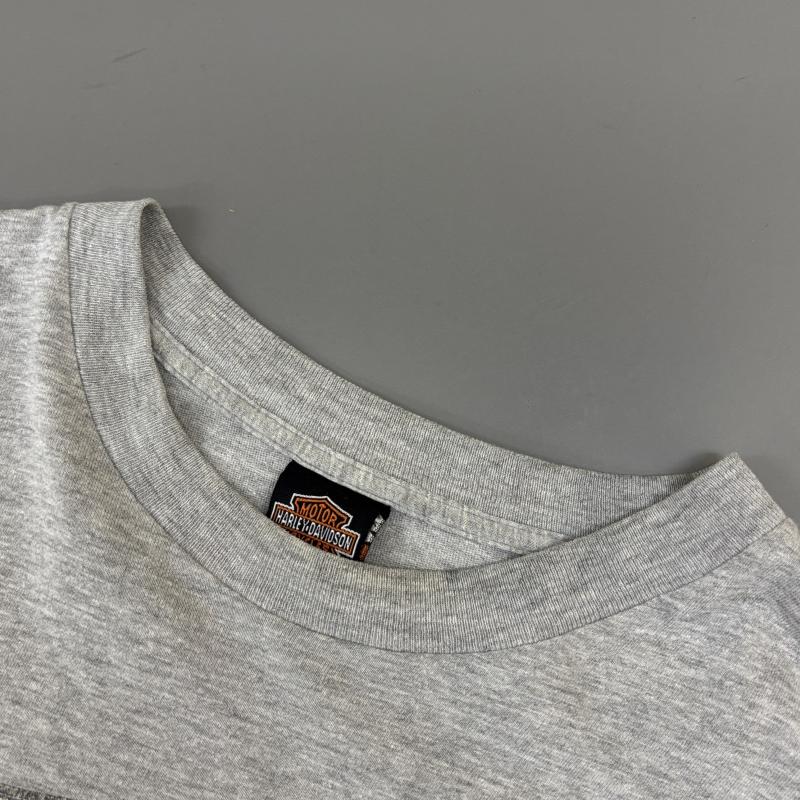 ハーレーダビッドソン Harley-Davidson Tシャツ 半袖 2000年 USA製 De-lux Merchandise表記 タコマ ワシントン ロゴ プリント クルーネック Tシャツ 灰色 グレー XL 灰 / グレー / gray メンズ USED 古着 中古 50142654