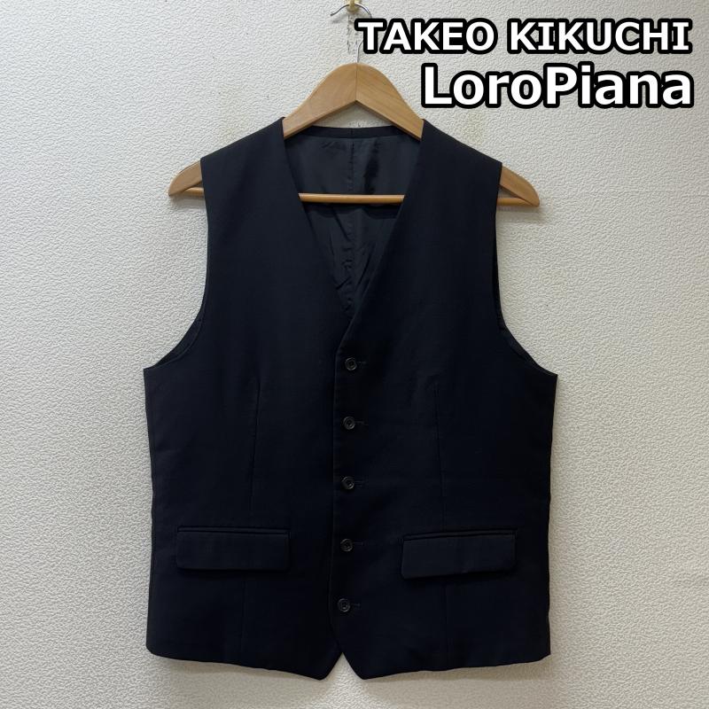 タケオキクチ TAKEO KIKUCHI ベスト ベスト AF070-49013 Loro Piana ロロピアーナ スーツベスト ウール キュプラ 黒 ブラック 3 黒 / ブラック / black メンズ USED 古着 中古 50142656