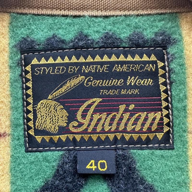 インディアン モーターサイクル INDIAN MOTORCYCLE ジャケット、上着 ジャンパー、ブルゾン ネイティブ ブランケット ウール 切替 ジップ ジャケット IM11582 40 茶 / ブラウン / brown メンズ USED 古着 中古 50142663