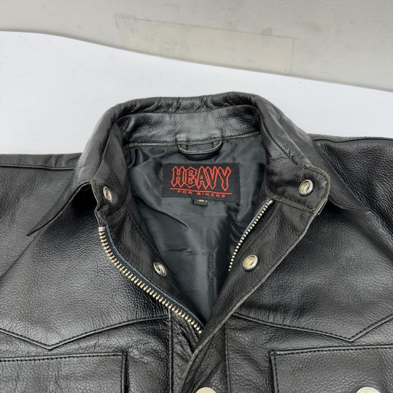 古着 USED ジャケット、上着 レザージャケット HEAVY FOR BIKERS メタル コンチョ ボタン ウエスタン レザー ジャケット 40 黒 / ブラック / black メンズ USED 古着 中古 50142666