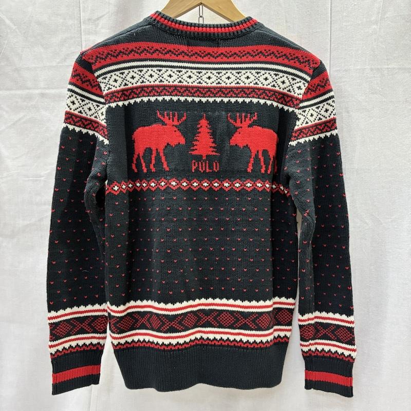 ポロラルフローレン POLO RALPH LAUREN ニット、セーター 長袖 ノルディック柄セーター black×red SIZE:LG(14-16)※サイズスペック要確認 - ノルディック柄 黒 / ブラック / black X 赤 / レッド / red レディース USED 古着 中古 50142667