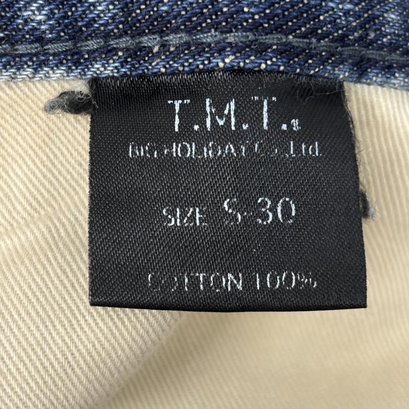 ティーエムティー TMT パンツ デニム、ジーンズ 01Anniversary 1周年記念 ダメージ リペア加工 スリム ストレート デニム パンツ 30インチ インディゴ / インディゴ / Indigo メンズ USED 古着 中古 50142680