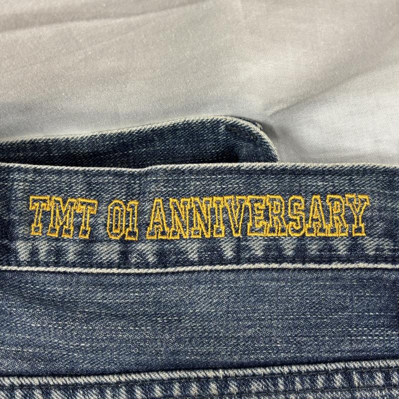 ティーエムティー TMT パンツ デニム、ジーンズ 01Anniversary 1周年記念 ダメージ リペア加工 スリム ストレート デニム パンツ 30インチ インディゴ / インディゴ / Indigo メンズ USED 古着 中古 50142680