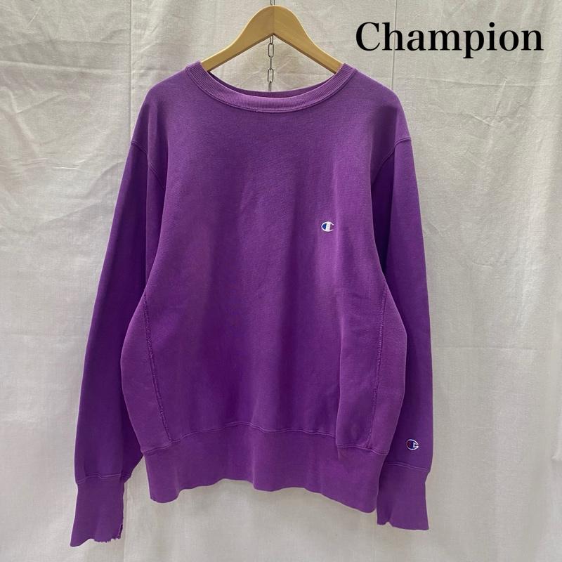 チャンピオン Champion トレーナー 長袖 90s 00s REVERSE WEAVE USA製 ワンポイントロゴ パープル L XL ワンポイント 紫 / パープル / purple メンズ USED 古着 中古 50142686