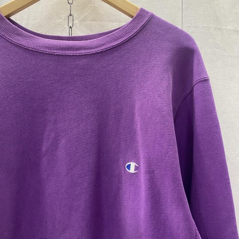チャンピオン Champion トレーナー 長袖 90s 00s REVERSE WEAVE USA製 ワンポイントロゴ パープル L XL ワンポイント 紫 / パープル / purple メンズ USED 古着 中古 50142686