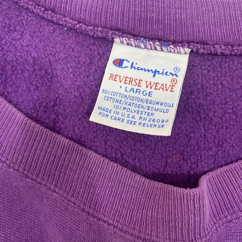 チャンピオン Champion トレーナー 長袖 90s 00s REVERSE WEAVE USA製 ワンポイントロゴ パープル L XL ワンポイント 紫 / パープル / purple メンズ USED 古着 中古 50142686