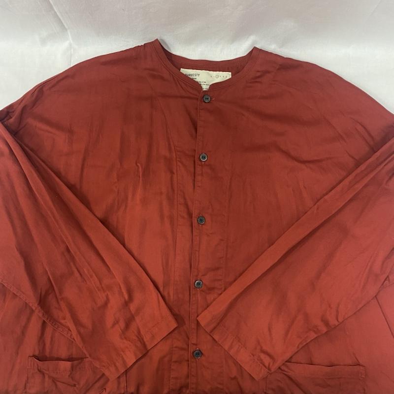古着 USED ワンピース ロングスカート シャツワンピース 長袖 ワイドシルエット red系 日本製 サイズ2 2 無地 赤 / レッド / red レディース USED 古着 中古 50142688