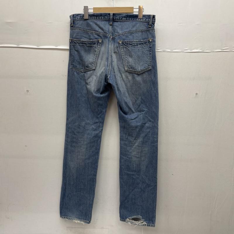アンユーズド UNUSED パンツ デニム、ジーンズ デニム ジーパン ジーンズ ストレート ボタンフライ ボタン ダメージ加工 クラッシュ 3 無地 インディゴ / インディゴ / Indigo メンズ USED 古着 中古 50142702