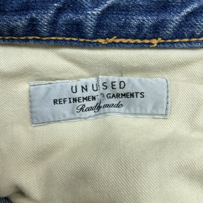 アンユーズド UNUSED パンツ デニム、ジーンズ デニム ジーパン ジーンズ ストレート ボタンフライ ボタン ダメージ加工 クラッシュ 3 無地 インディゴ / インディゴ / Indigo メンズ USED 古着 中古 50142702