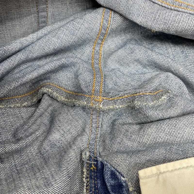 アンユーズド UNUSED パンツ デニム、ジーンズ デニム ジーパン ジーンズ ストレート ボタンフライ ボタン ダメージ加工 クラッシュ 3 無地 インディゴ / インディゴ / Indigo メンズ USED 古着 中古 50142702