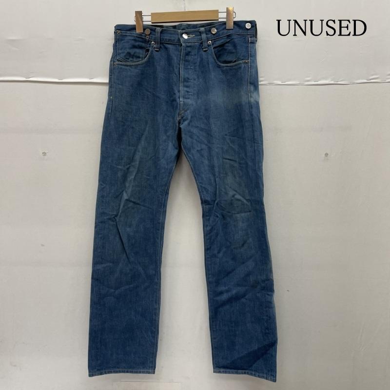 アンユーズド UNUSED パンツ デニム、ジーンズ ストレート デニム パンツ UW0175 11SS レインボーステッチ サスペンダーボタン ボタンフライ 3 無地 X ロゴ、文字 インディゴ / インディゴ / Indigo メンズ USED 古着 中古 50142705