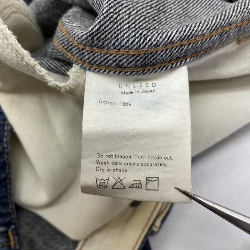 アンユーズド UNUSED パンツ デニム、ジーンズ UW0447 13.5oz Denim Jeans カットオフ デニム パンツ ジップフライ ボタン ロゴ 刻印入り 2 無地 インディゴ / インディゴ / Indigo メンズ USED 古着 中古 50142706