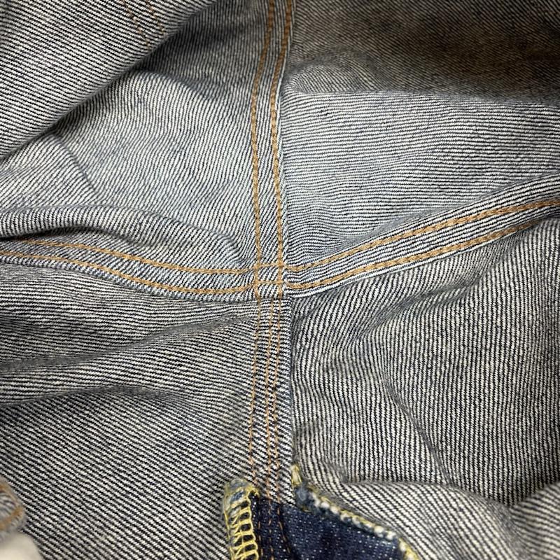 アンユーズド UNUSED パンツ デニム、ジーンズ UW0447 13.5oz Denim Jeans カットオフ デニム パンツ ジップフライ ボタン ロゴ 刻印入り 2 無地 インディゴ / インディゴ / Indigo メンズ USED 古着 中古 50142706
