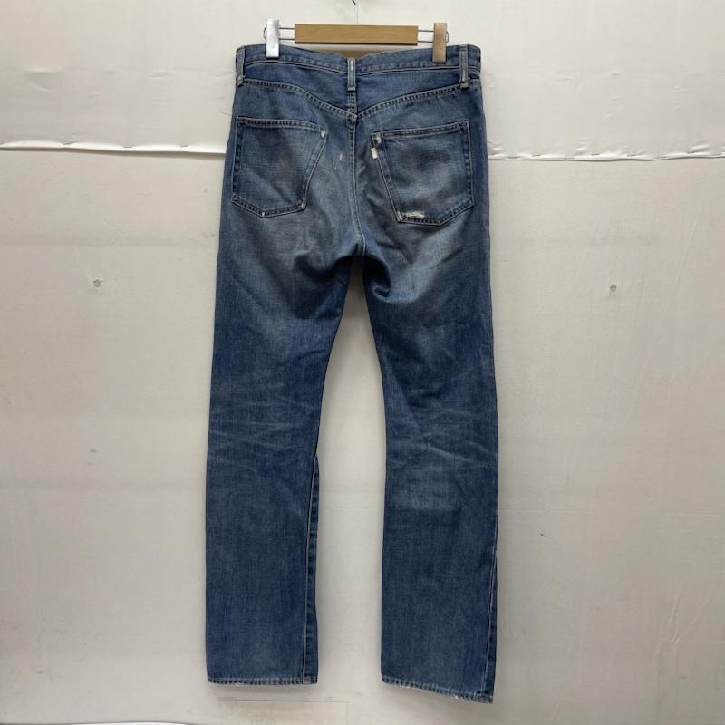 アンユーズド UNUSED パンツ デニム、ジーンズ ストレート パンツ デニム クラッシュ加工 ダメージ加工 ボタンフライ UW0105 2 無地 インディゴ / インディゴ / Indigo メンズ USED 古着 中古 50142708