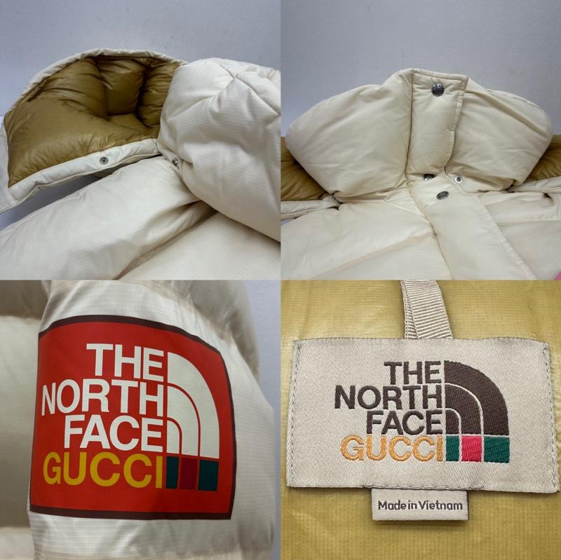 グッチ GUCCI コート ダウンコート 22SS THE NORTH FACE アーム ロゴ フーデッド ロング ダウン ジャケット 671794 S アイボリー / アイボリー / レディース USED 古着 中古 50142709