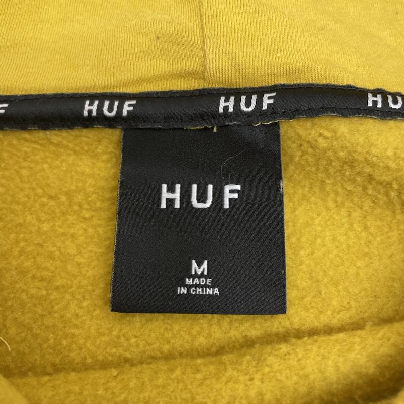 ハフ HUF パーカー 長袖 長袖 プルオーバー パーカー フーディー スウェット トレーナー 袖ロゴ マスタードイエロー M ロゴ、文字 X プリント マスタード / マスタード / メンズ USED 古着 中古 50142711