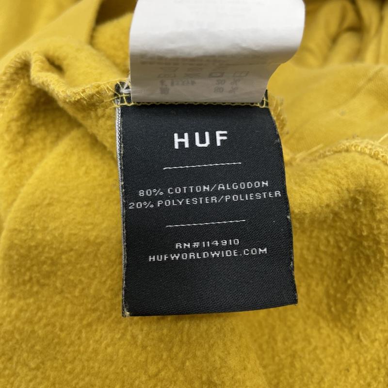 ハフ HUF パーカー 長袖 長袖 プルオーバー パーカー フーディー スウェット トレーナー 袖ロゴ マスタードイエロー M ロゴ、文字 X プリント マスタード / マスタード / メンズ USED 古着 中古 50142711
