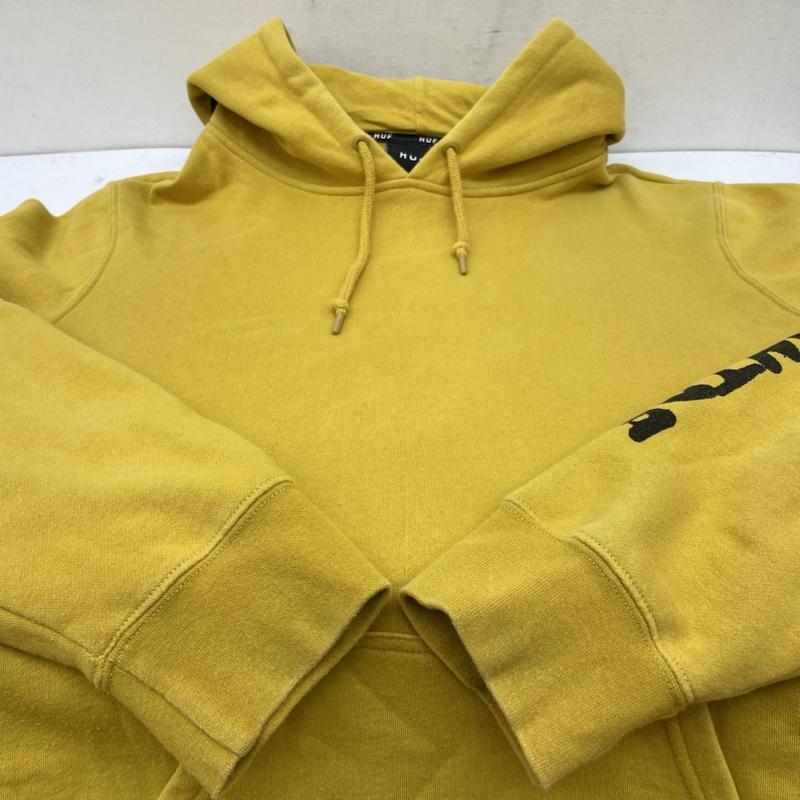 ハフ HUF パーカー 長袖 長袖 プルオーバー パーカー フーディー スウェット トレーナー 袖ロゴ マスタードイエロー M ロゴ、文字 X プリント マスタード / マスタード / メンズ USED 古着 中古 50142711