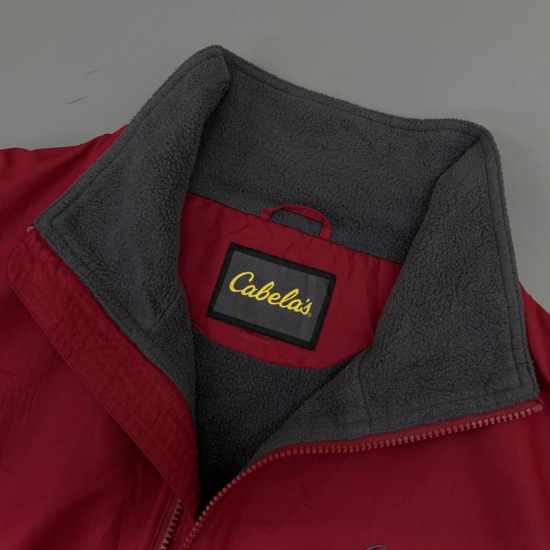 古着 USED ジャケット、上着 ジャンパー、ブルゾン Cabelas カベラス オーバーサイズ フリースライナー ナイロン ジャケット 赤 灰色 レッド グレー - 灰 / グレー / gray X 赤 / レッド / red メンズ USED 古着 中古 50142777