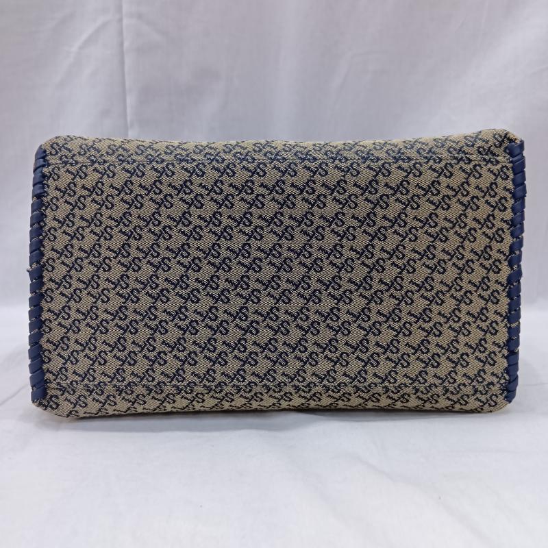 サマンサタバサ Samantha Thavasa トートバッグ トートバッグ ST JACQUARD サマタバトートバッグ ネイビーブルー ハンドバッグ - 総柄 X ロゴ、文字 青 / ブルー / blue X ベージュ / ベージュ / beige レディース USED 古着 中古 50142805