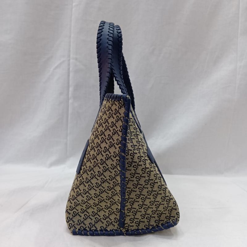 サマンサタバサ Samantha Thavasa トートバッグ トートバッグ ST JACQUARD サマタバトートバッグ ネイビーブルー ハンドバッグ - 総柄 X ロゴ、文字 青 / ブルー / blue X ベージュ / ベージュ / beige レディース USED 古着 中古 50142805