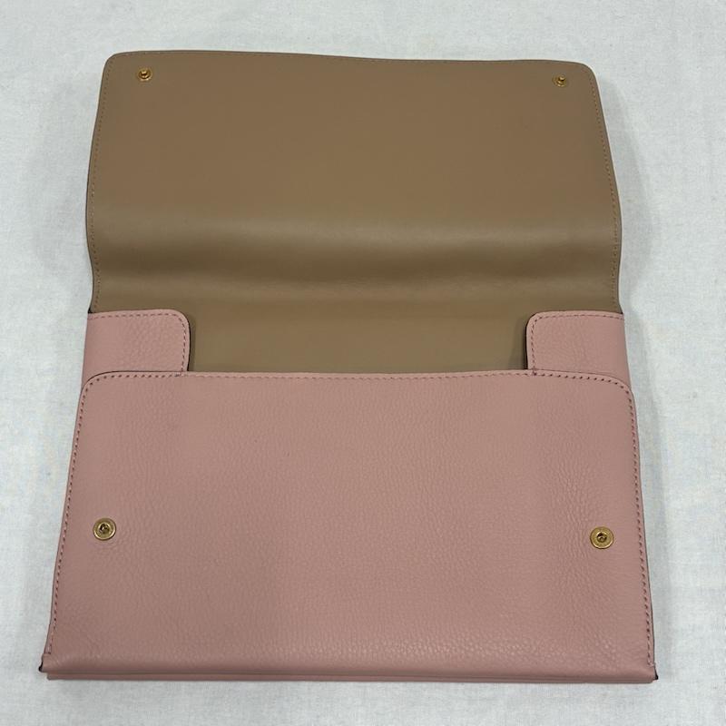 バーバリー BURBERRY ショルダーバッグ ショルダーバッグ 2WAY レザー クラッチ ショルダー バッグ 斜め掛け クロスボディ ゴールド金具 シボ革 - ロゴ、文字 X ワンポイント 桃 / ピンク / pink X 金 / ゴールド / gold color レディース USED 古着 中古 50142813