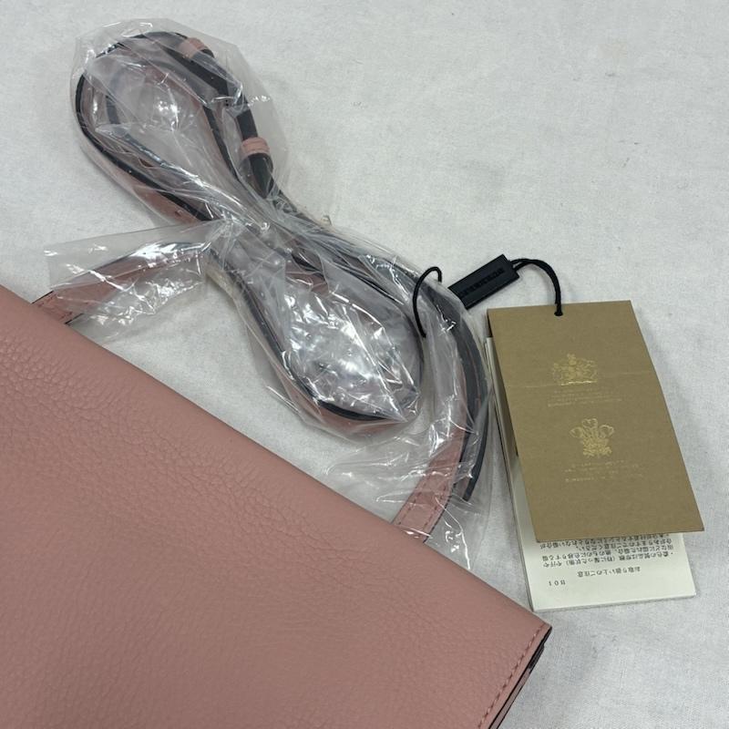 バーバリー BURBERRY ショルダーバッグ ショルダーバッグ 2WAY レザー クラッチ ショルダー バッグ 斜め掛け クロスボディ ゴールド金具 シボ革 - ロゴ、文字 X ワンポイント 桃 / ピンク / pink X 金 / ゴールド / gold color レディース USED 古着 中古 50142813