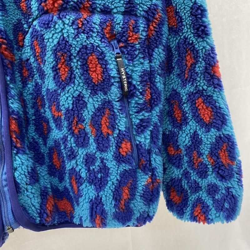 ヒステリックグラマー HYSTERIC GLAMOUR ジャケット、上着 ジャンパー、ブルゾン レオパード柄 刺繍ロゴ フリースジャケット M ブルー M ヒョウ柄・レオパード柄 青 / ブルー / blue メンズ USED 古着 中古 50142816