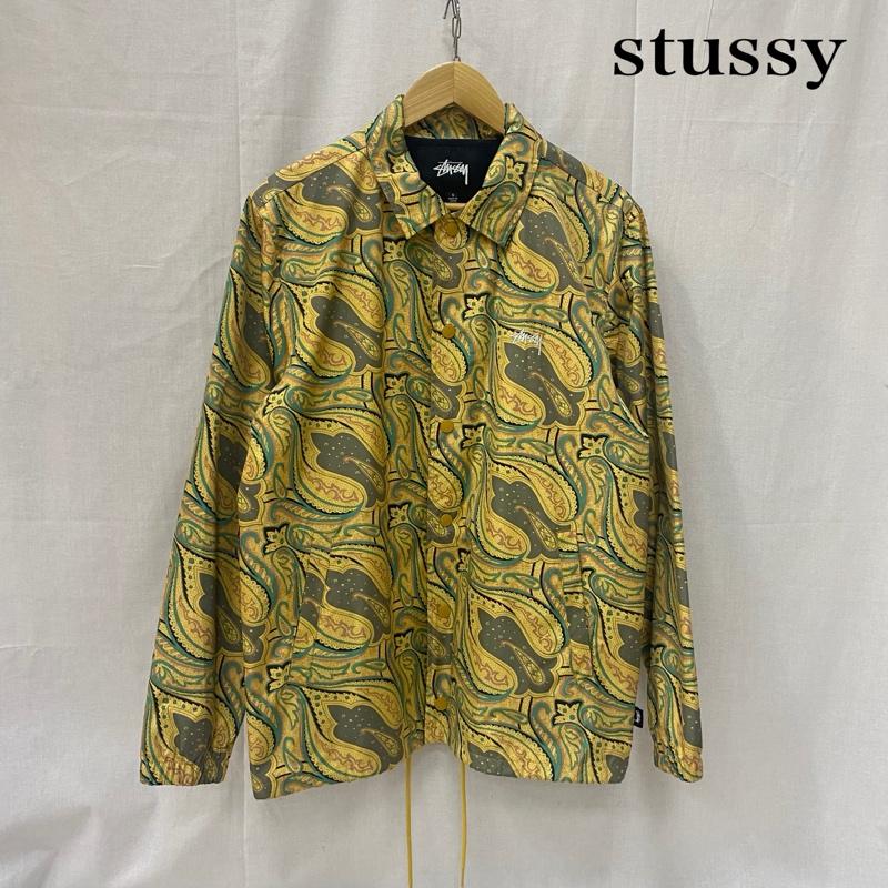 ステューシー STUSSY ジャケット、上着 ジャンパー、ブルゾン ペイズリー柄コーチジャケット ワンポイントロゴ刺繍 イエロー S S ペイズリー 黄 / イエロー / yellow メンズ USED 古着 中古 50142817