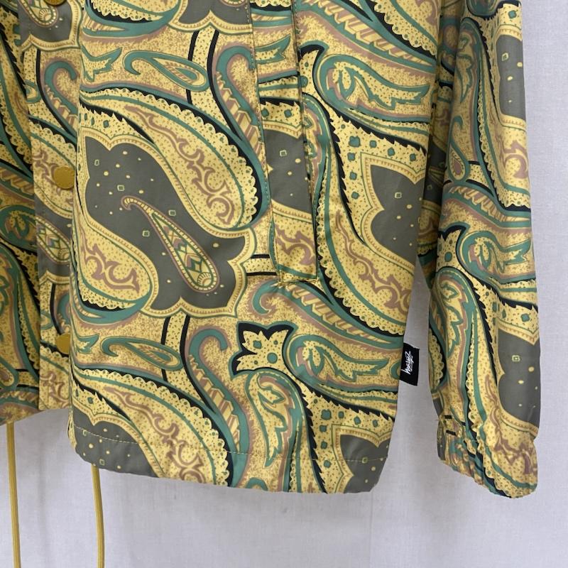 ステューシー STUSSY ジャケット、上着 ジャンパー、ブルゾン ペイズリー柄コーチジャケット ワンポイントロゴ刺繍 イエロー S S ペイズリー 黄 / イエロー / yellow メンズ USED 古着 中古 50142817