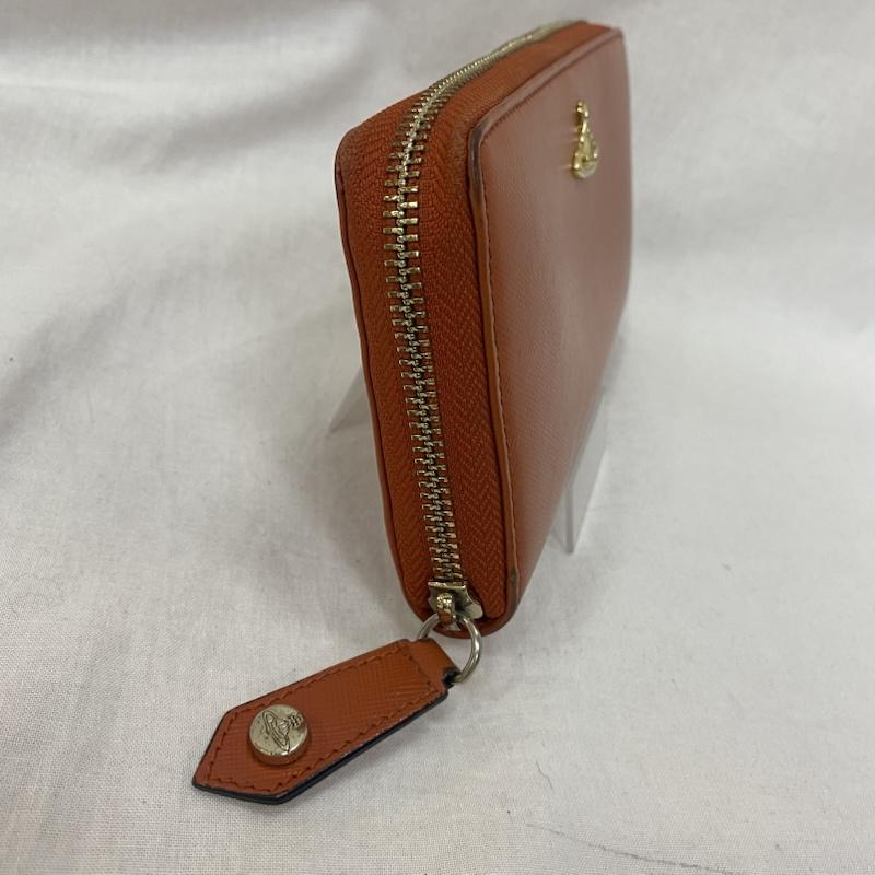 ヴィヴィアンウエストウッド Vivienne Westwood 財布 長財布 長財布 オーブロゴ ラウンドジップ orange ロゴ、文字 X ワンポイント 橙 / オレンジ / orange レディース USED 古着 中古 50142836