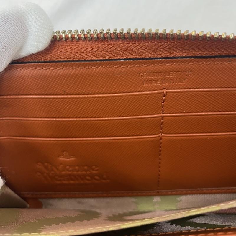 ヴィヴィアンウエストウッド Vivienne Westwood 財布 長財布 長財布 オーブロゴ ラウンドジップ orange ロゴ、文字 X ワンポイント 橙 / オレンジ / orange レディース USED 古着 中古 50142836