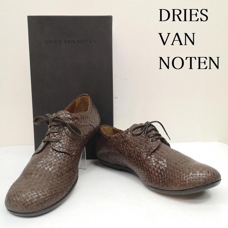 ドリスヴァンノッテン DRIES VAN NOTEN 革靴 革靴 イントレチャート レザー シューズ 編み込み 42 V213 26.5cm 茶 / ブラウン / brown メンズ USED 古着 中古 50142848