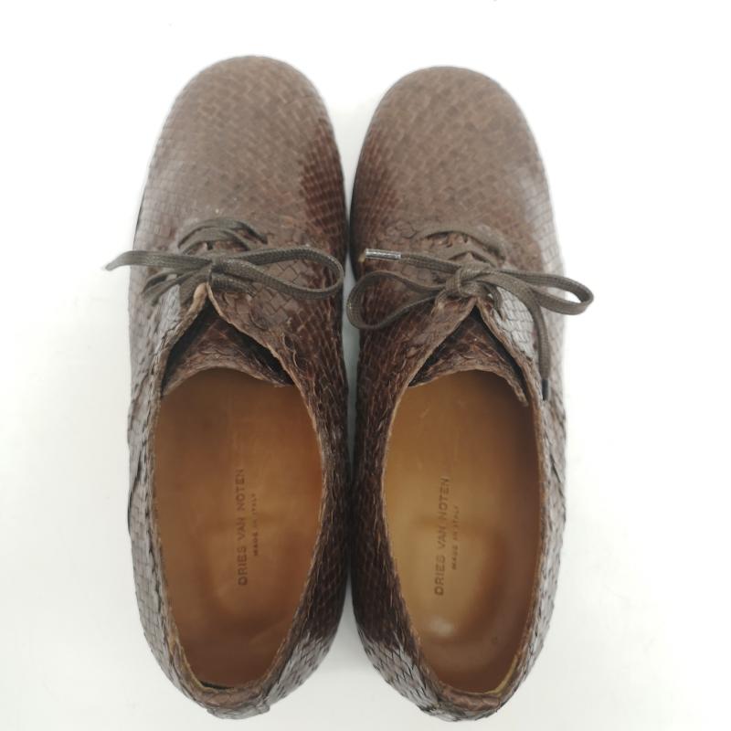 ドリスヴァンノッテン DRIES VAN NOTEN 革靴 革靴 イントレチャート レザー シューズ 編み込み 42 V213 26.5cm 茶 / ブラウン / brown メンズ USED 古着 中古 50142848