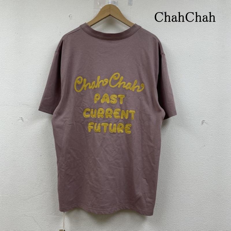 古着 USED Tシャツ 半袖 ChahChah バック ロゴ 刺繍 半袖 ヘンリーネック Tシャツ 厚手 タグ付き CC22SS-C-01 XL ロゴ、文字 X 刺繍 紫 / パープル / purple メンズ USED 古着 中古 50142908