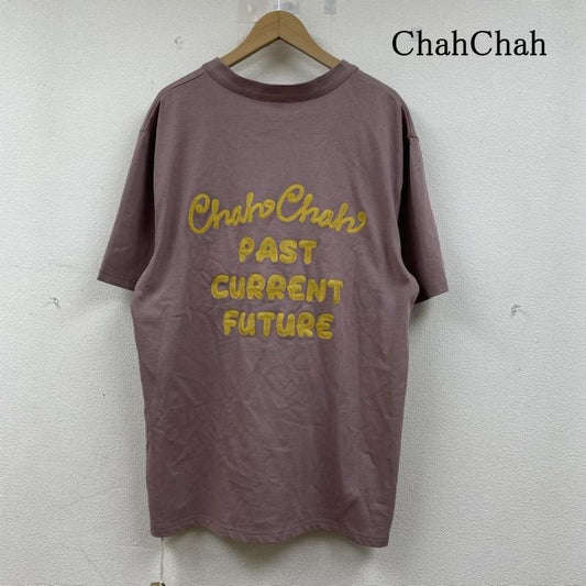 古着 USED Tシャツ 半袖 ChahChah バック ロゴ 刺繍 半袖 ヘンリーネック Tシャツ 厚手 タグ付き CC22SS-C-01 XL ロゴ、文字 X 刺繍 紫 / パープル / purple メンズ USED 古着 中古 50142908