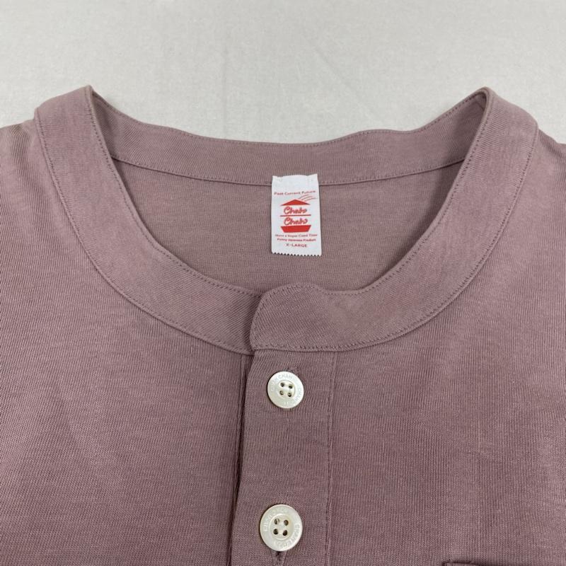 古着 USED Tシャツ 半袖 ChahChah バック ロゴ 刺繍 半袖 ヘンリーネック Tシャツ 厚手 タグ付き CC22SS-C-01 XL ロゴ、文字 X 刺繍 紫 / パープル / purple メンズ USED 古着 中古 50142908