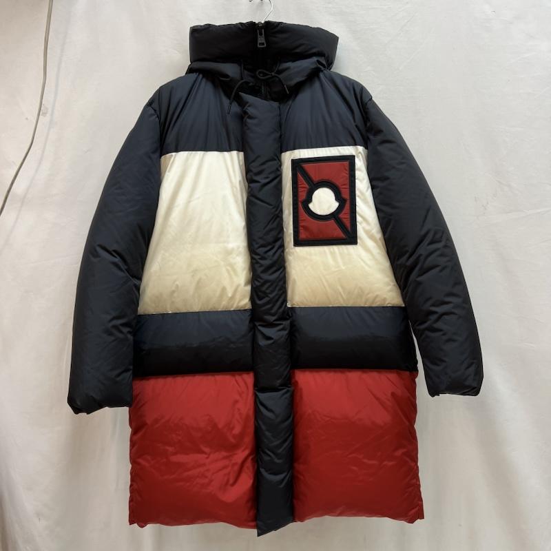 モンクレール MONCLER ジャケット、上着 ダウンジャケット CRAIG GREEN PORPOISE ロングダウン ダウンコート 0 赤 / レッド / red X 白 / ホワイト / white X 紺 / ネイビー / navy メンズ USED 古着 中古 50142910