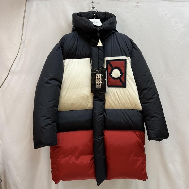モンクレール MONCLER ジャケット、上着 ダウンジャケット CRAIG GREEN PORPOISE ロングダウン ダウンコート 1 赤 / レッド / red X 白 / ホワイト / white X 紺 / ネイビー / navy メンズ USED 古着 中古 50142911