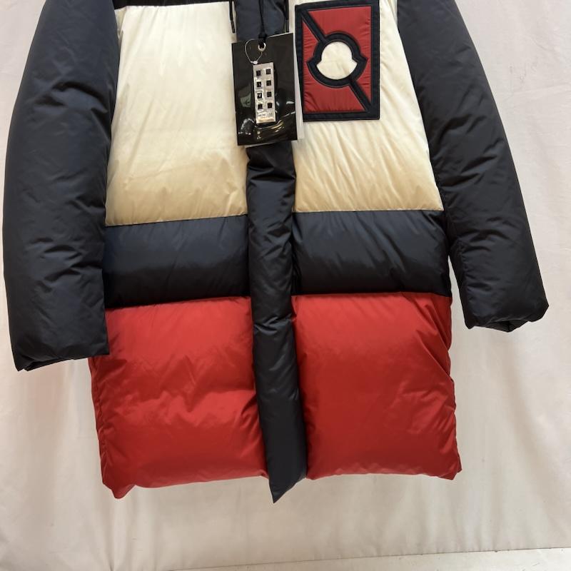 モンクレール MONCLER ジャケット、上着 ダウンジャケット CRAIG GREEN PORPOISE ロングダウン ダウンコート 1 赤 / レッド / red X 白 / ホワイト / white X 紺 / ネイビー / navy メンズ USED 古着 中古 50142911