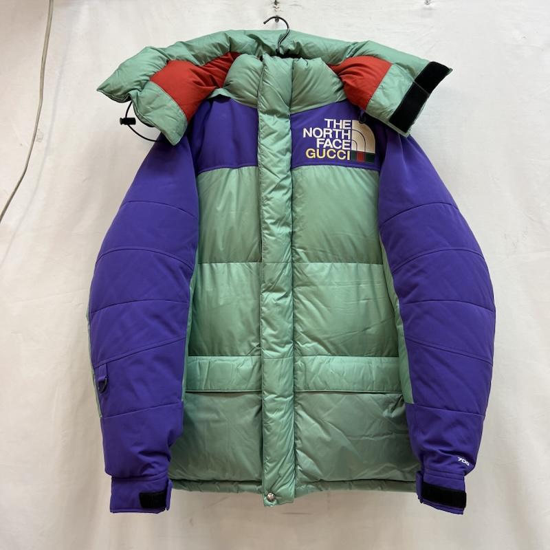 グッチ GUCCI ジャケット、上着 ダウンジャケット THE NORTH FACE ノースフェイス 663895 フーデッドダウン ジャケット S 緑 / グリーン / green X 紫 / パープル / purple メンズ USED 古着 中古 50142914