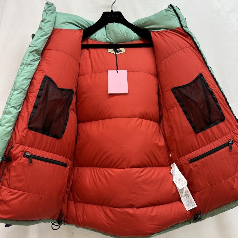 グッチ GUCCI ジャケット、上着 ダウンジャケット THE NORTH FACE ノースフェイス 663895 フーデッドダウン ジャケット S 緑 / グリーン / green X 紫 / パープル / purple メンズ USED 古着 中古 50142914